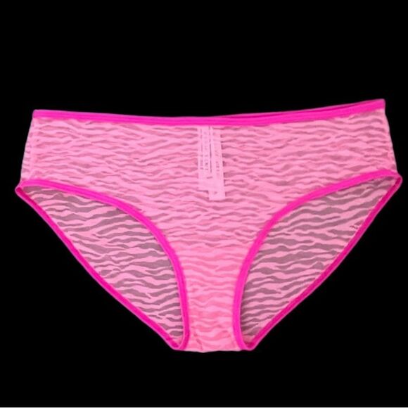 Victorias Secret low rise sexy sheer animal print Lace Hiphugger panty pink M - Picture 3 of 3